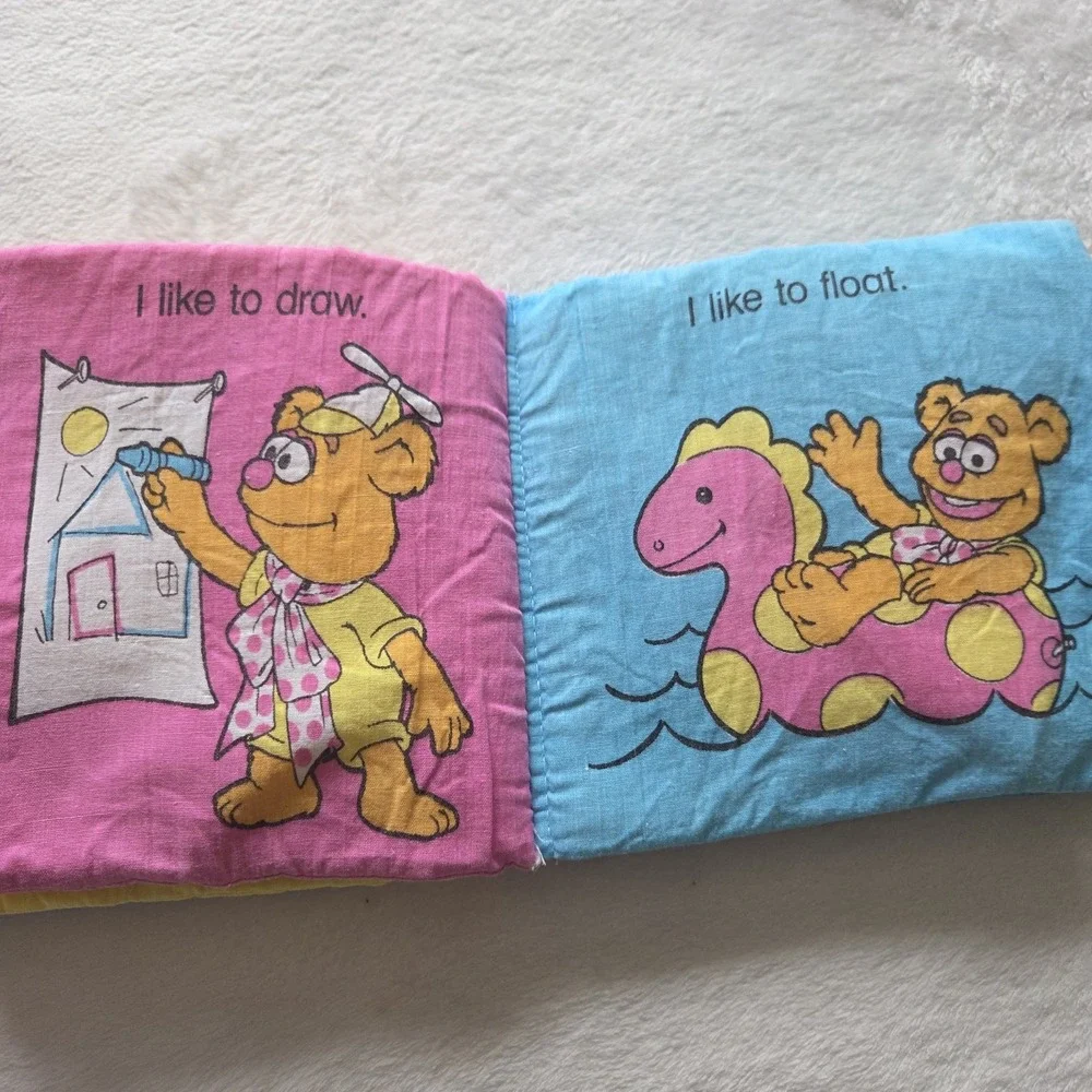 Vintage 1980s‎ Soft Cloth Childrens Interactive Books Lot Of Two Muppets Animals